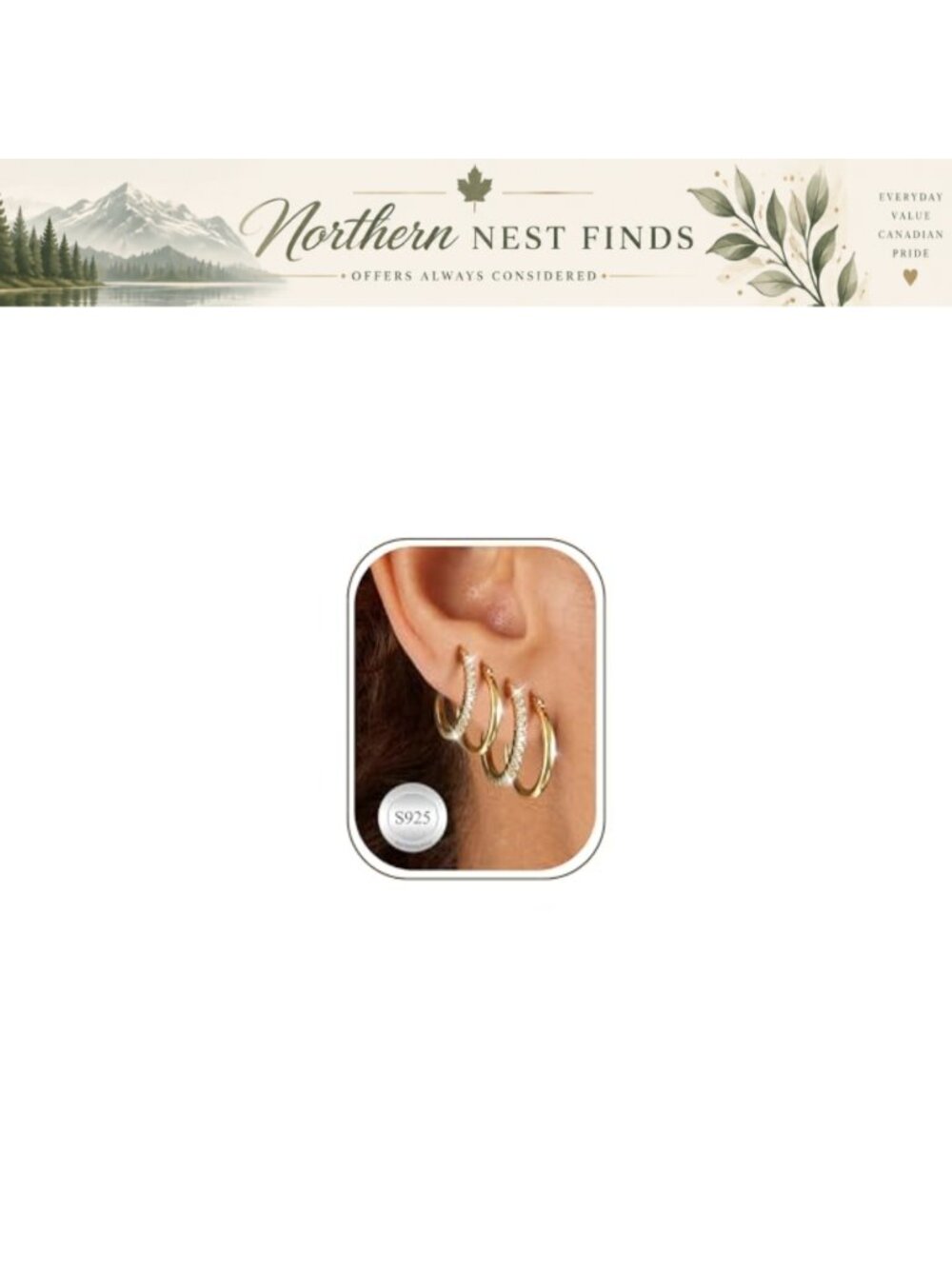 Small Sterling Silver Huggie Hoop Earrings Hypoallergenic Non Tarnish Set